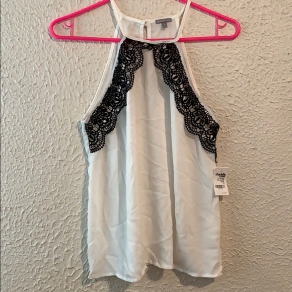 NWT Small White & Black Lace Blouse - Picture 1 of 3